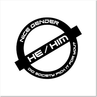 Gender Stamp - Nice Gender - He/Him Posters and Art